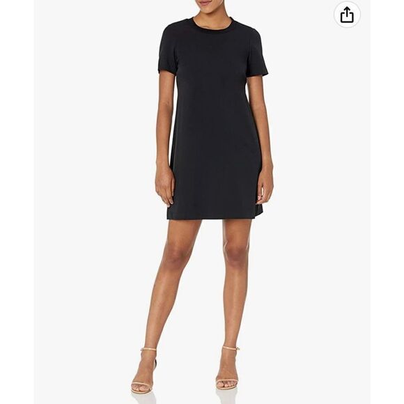 LARK & RO Black Crewneck Short Sleeve Dress Size 6 NWT - Picture 1 of 7